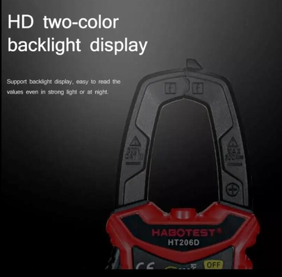 China HT206D Medidor digital de pinças AC Teste de medição da continuidade da resistência à tensão de corrente fornecedor