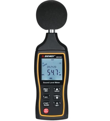 China SW-524 Medidor de ruído digital profissional de alta precisão de mão Medidor de nível de ruído de grau industrial 30 ~ 130 dBA fornecedor