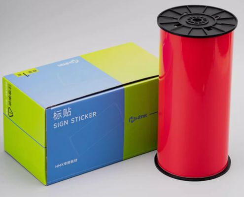 China Red Print label tape HMK WYRB-260R 26.5cm*20m Sign Sticker Wide Format Logo fornecedor