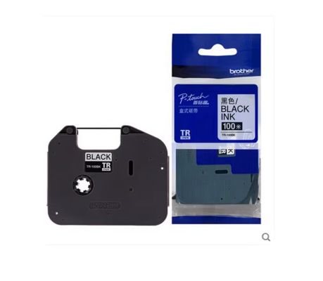China TR-100BK Black Barcode Ribbon tape cassette For Brother PT-E800T / PT-E800TK / E850TKW Electronic Lettering Machine 100m Original fornecedor