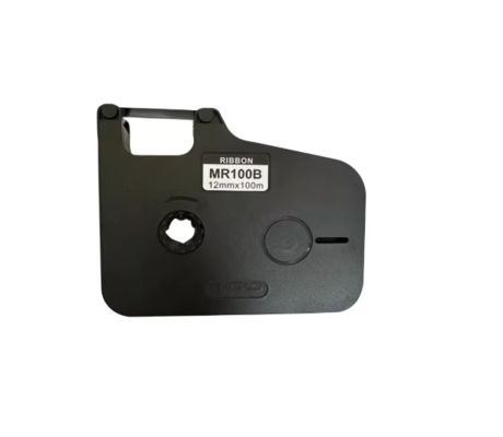 China MR100B Black label tape cassette 12mm X 100m For Yihero M760 / M780 Electronic Lettering Machine tube printer fornecedor