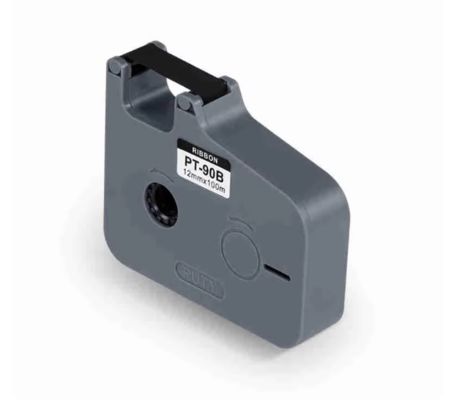 China PT-90B 21mm X 100M Black label tape cassette For Puty P900 Electronic Lettering Machine tube printer fornecedor