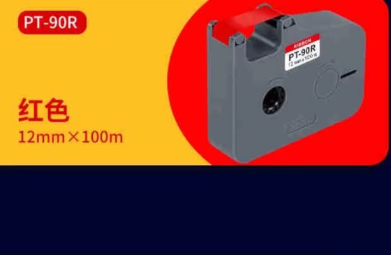 China PT-90R 21mm X 100M Red label tape cassette For Puty P900 Electronic Lettering Machine tube printer fornecedor