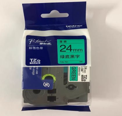 China 24mm P-Touch Black on yellow label tape cassette TZ-751 for Brother Electronic Lettering Machine tube printer fornecedor