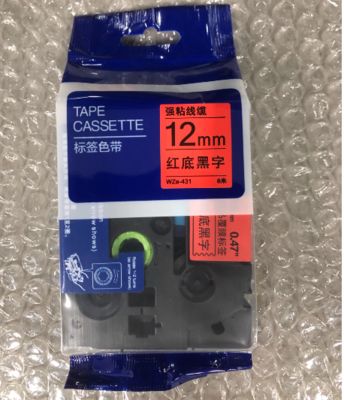 China 12mm P-Touch Black on red label tape cassette WZE-431 for Brother Electronic Lettering Machine tube printer fornecedor