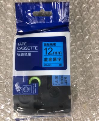 China 12mm P-Touch Black on blue label tape cassette WZE-531 for Brother Electronic Lettering Machine tube printer fornecedor