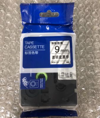 China 9mm P-Touch Black on clear label tape cassette WZE-121 for Brother Electronic Lettering Machine tube printer fornecedor