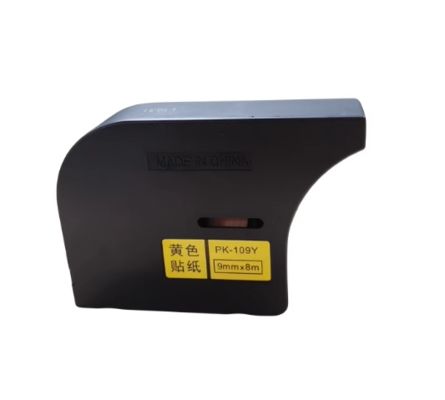 China PK-109Y 9mm X 8M yellow label tape cassette for sinret T800 / T900 Electronic Lettering Machine fornecedor