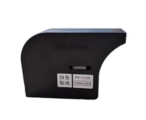 China PK-112W 12mm X 8M white label tape cassette for sinret T800 / T900 Electronic Lettering Machine fornecedor