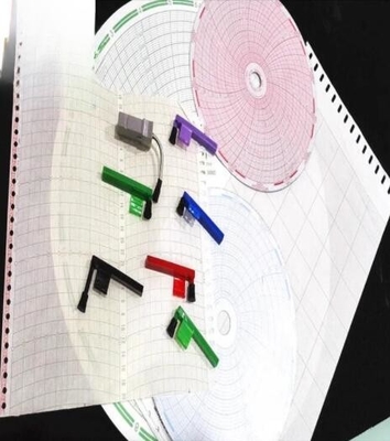 Papel de gráfico 500P1225-107 para fulcópico ABB ERC Série 12 ̊ papel circular de registo de 24 horas fornecedor