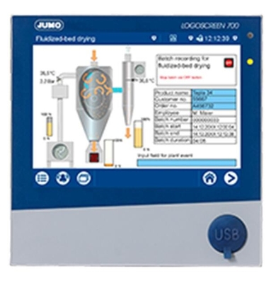 JUMO LOGOSCREEN706521 Tela sensível ao toque Gravador sem papel fornecedor