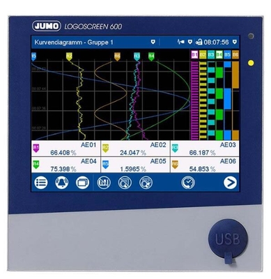 JUMO LOGOSCREEN 600 706520/08 Registador de temperatura sem papel fornecedor