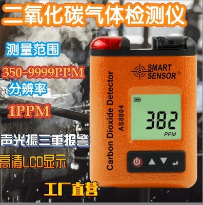 Sensor inteligente original AS8804 Mini Portable Clip-on Digital Carbon Dioxide Detector CO2 Gas Concentration Tester fornecedor