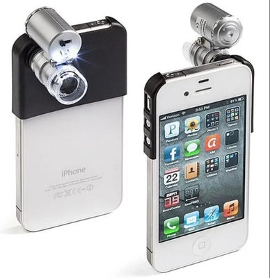 MG10081-4 Mini LED portátil 45x 60x Magnificação Pocket Jeweler Loupes Glass Silver Lens Instrumento óptico de ampliação fornecedor