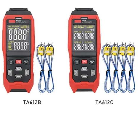 TA612B/C 2/4 canais K/J Tipo termômetro de termopares -200~1372 C -328~2501 F LCD Temperaturométro 5000 Grupos Dados fornecedor