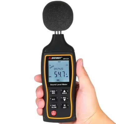 SW-524 Medidor de ruído digital profissional de alta precisão de mão Medidor de nível de ruído de grau industrial 30 ~ 130 dBA fornecedor