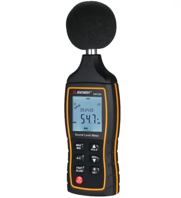 SW-524 Medidor de ruído digital profissional de alta precisão de mão Medidor de nível de ruído de grau industrial 30 ~ 130 dBA fornecedor