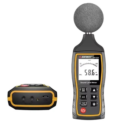SW-524 Medidor de ruído digital profissional de alta precisão de mão Medidor de nível de ruído de grau industrial 30 ~ 130 dBA fornecedor