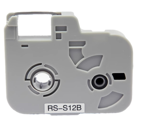 RS-S12B Cassete de fita de etiqueta preta para Biovin S680 S800 S900 RS-12B Máquina de escrita eletrônica, impressora de identificação por cabo, marcador de fio fornecedor