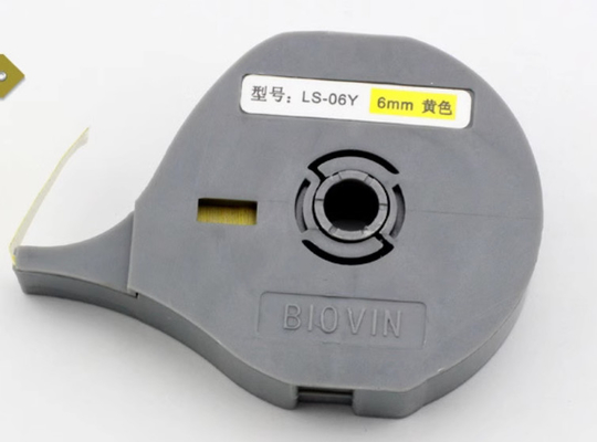 LS-06Y fita adesiva de etiqueta de 6 mm para Biovin S600 S650 S680 S690 S700 Máquina de escrita eletrônica, impressora de identificação por cabo, marcador de fio fornecedor