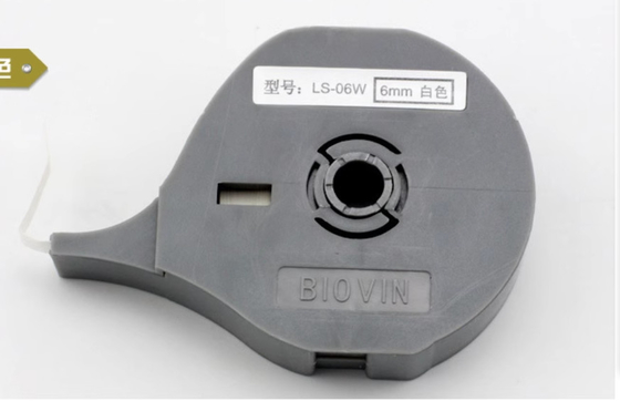 LS-06W fita adesiva de etiqueta de 6 mm para Biovin S600 S650 S680 S690 S700 Máquina de escrita eletrônica, impressora de identificação por cabo, marcador de fio fornecedor