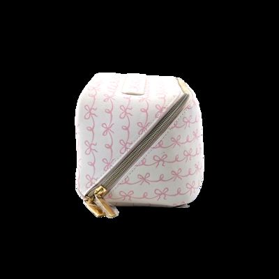 CR-067 Custom Logo Print Personalized Beautiful Ladies Hand Bags Beauty Big Black Cosmetic Bulk Case Leather Makeup Bag fornecedor