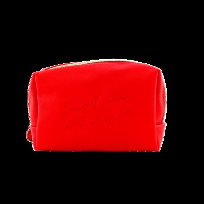 CR-11 Travel Leather Case Custom Small Cosmetic Bag with Zipper Closure Fashion Style Pink Makeup Bag fornecedor