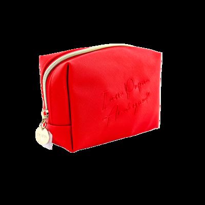 CR-11 Travel Leather Case Custom Small Cosmetic Bag with Zipper Closure Fashion Style Pink Makeup Bag fornecedor