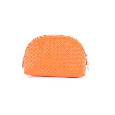 CR-006 Travel Leather Case Custom Small Cosmetic Bag with Zipper Closure Fashion Style Pink Makeup Bag fornecedor