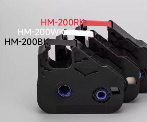 HM-200BK Black+1X HM-200RK Red+1x HM-200WK White Label Tape Cassette for LB C-210T/C C-210E C-510T C-580T TM-RC05BP With chip for tube printer fornecedor