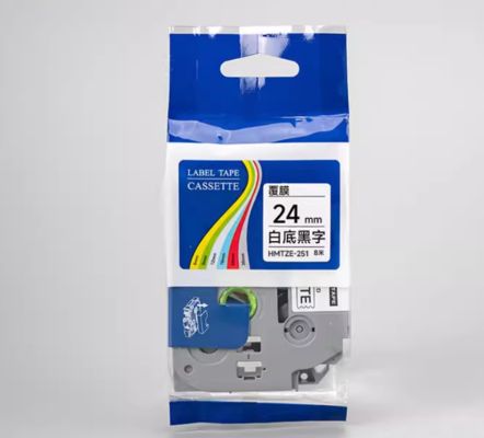 HMTZE-251 24mmX8M White label tape cassette For Brother label printer Black on White fornecedor