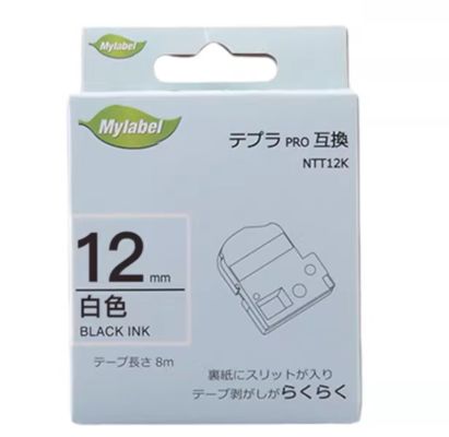 GE-12BY Cassete de fita de etiqueta branca 12mmX8m Para rotuladora eletrônica Brother fornecedor