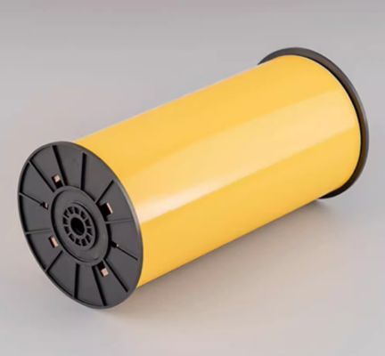 Fita de etiqueta de impressão amarela HMK 200mm*20m Adesivo de sinalização Formato largo Logotipo fornecedor