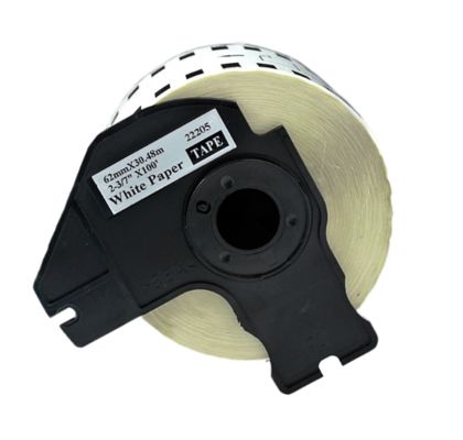Printing Label sticker HMDK-22205 62mm*30.48m 2-3X100" white paper For Brother fornecedor