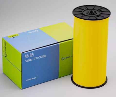 Fita de etiqueta de impressão amarela HMK BLK-260Y 260mmx19m Adesivo de sinalização larga fornecedor