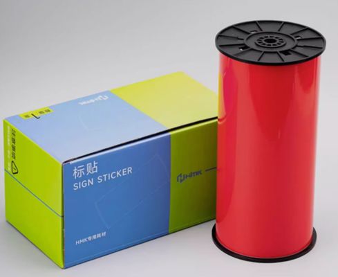 Fita de etiqueta de impressão vermelha HMK 300mmx15m Adesivo de sinalização Logotipo de formato amplo fornecedor