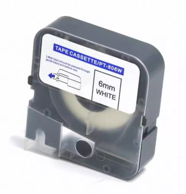 6mm white label tape cassette PT-806W compatible for Puty Electronic Lettering Machine fornecedor