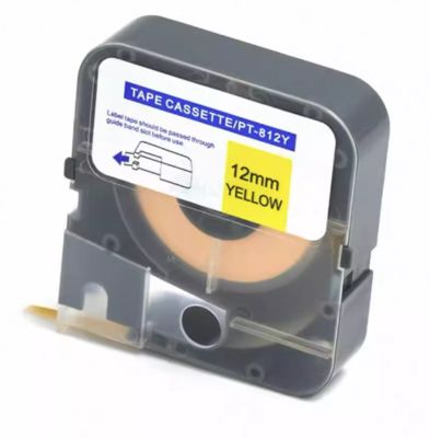 12mm yellow label tape cassette PT-812Y compatible for Puty Electronic Lettering Machine fornecedor