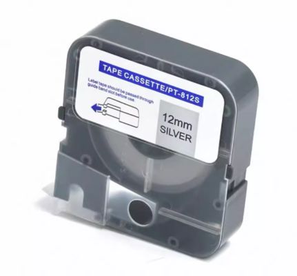 12mm Silver label tape cassette PT-812s compatible for Puty Electronic Lettering Machine fornecedor