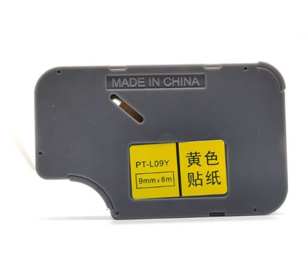 TD-09Y 9mm X 8M yellow without chip For Supvan TP60i / 66i Electronic Lettering Machine fornecedor