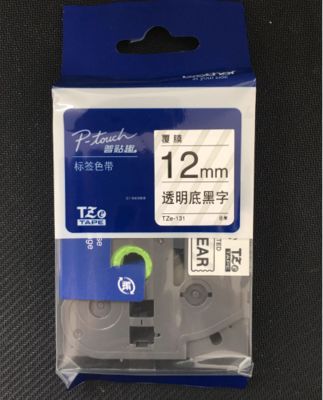 12mm P-Touch Black on clear label tape cassette TZE-131 for Brother Electronic Lettering Machine tube printer fornecedor