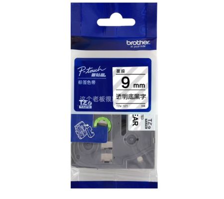 9mm P-Touch Black on Clear label tape cassette TZE-621 for Brother Electronic Lettering Machine tube printer fornecedor