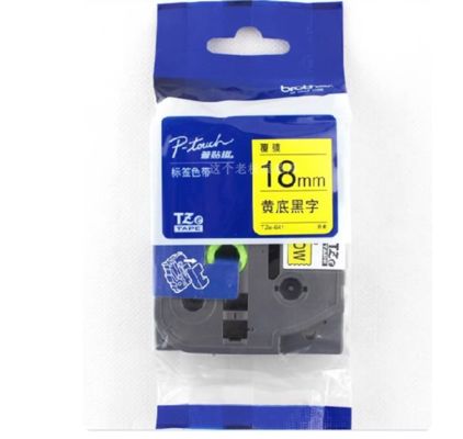 18mm P-Touch Black on yellow label tape cassette TZe-641 for Brother Electronic Lettering Machine tube printer fornecedor