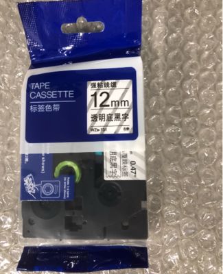 12mm P-Touch Black on clear label tape cassette WZE-131 for Brother Electronic Lettering Machine tube printer fornecedor