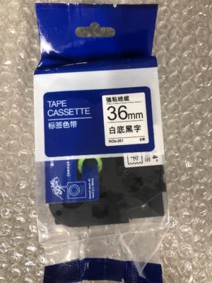36mm P-Touch Black on white label tape cassette WZE-261 for Brother Electronic Lettering Machine tube printer fornecedor