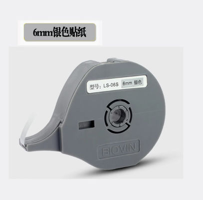 LS-06S fita adesiva de etiqueta de 6 mm para Biovin S600 S650 S680 S690 S700 Máquina de escrita eletrônica, impressora de identificação por cabo, marcador de fio