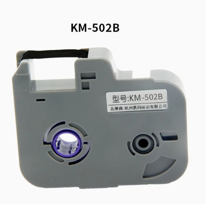 fita de etiqueta preta para KM-502B máquina de escrita eletrônica, impressora de identificação de cabo, Wire Marker